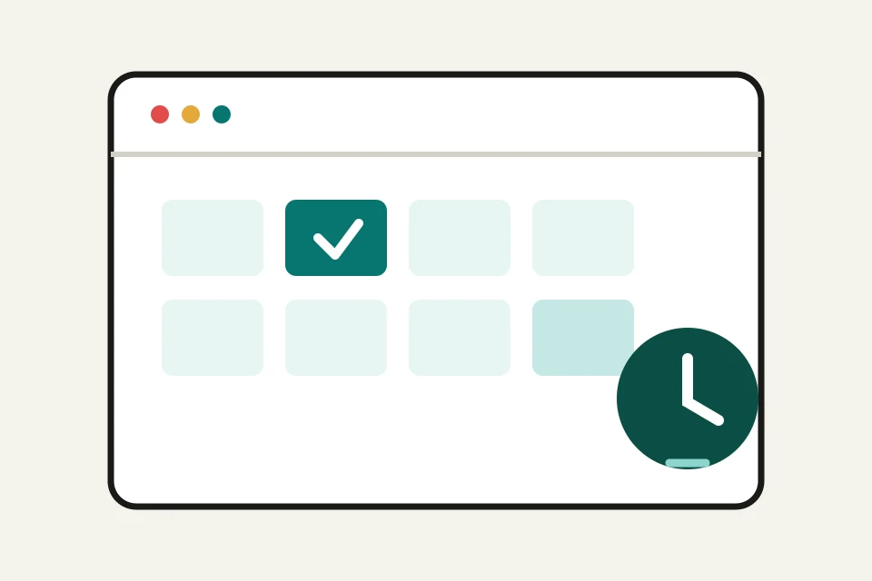 Campus booking calendar with selected times and scheduling controls